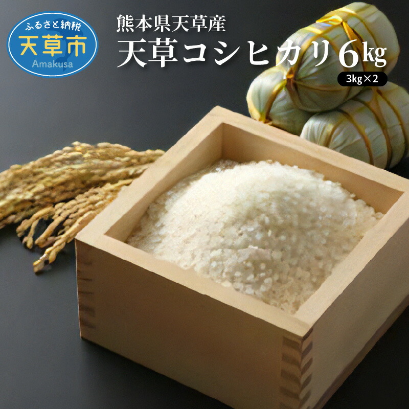 【ふるさと納税】先行予約 新米 令和7年産 コシヒカリ 6kg 精米 3kg × 2袋 単一原料米 国産 天草産 先行受付 小分け 冷蔵庫 保存可能 便利 米 お米 白米 ごはん おにぎり 弁当 おむすび 甘み 香り ツヤ 粘り こだわり お取り寄せ 食品 九州 熊本県 天草市 送料無料