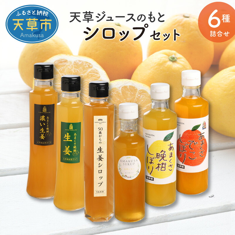 【ふるさと納税】ジュース 素 シロップ セット ジュースのもと 晩柑 生姜 不知火 レモン 無添加 ギフト 割り材 お酒 ジンジャエール お菓子作りにも 添加物不使用 お取り寄せ お土産 手土産 送料無料|熊本県天草市