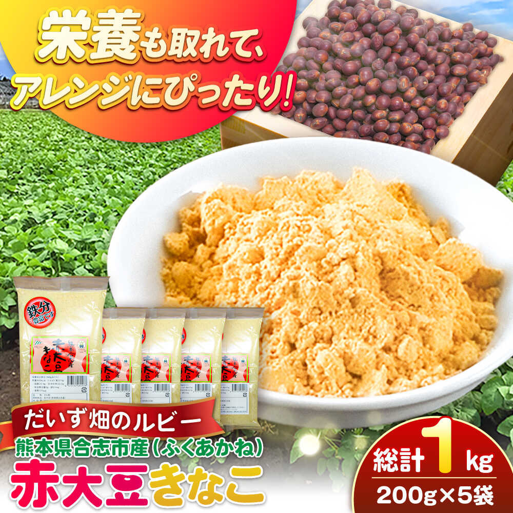 【ふるさと納税】熊本県産　赤大豆きなこ　200g×5袋 【一般社団法人クラッシーノこうし】[AYAB052]