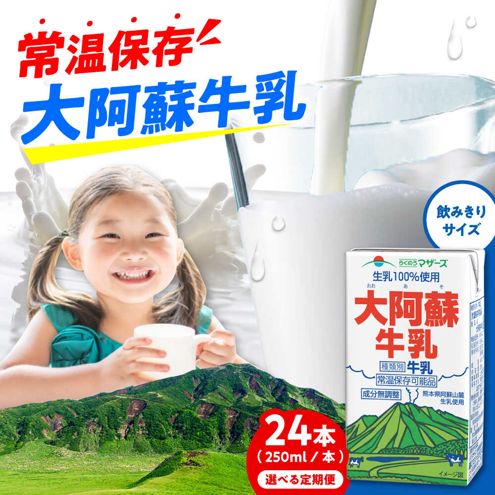 【ふるさと納税】《 選べるお届け回数！》大阿蘇牛乳 ロングライフ 250ml 24本（12本入り&times;2ケース） 6L【合同会社 福福堂】[AYAC047] ミルク みるく milk 生乳 らくのう マザーズ 酪農 牛 乳 コク 送料無料 人気 ランキング レビュー 口コミ 評価 合志 成分無調整牛乳｜熊本県合志市