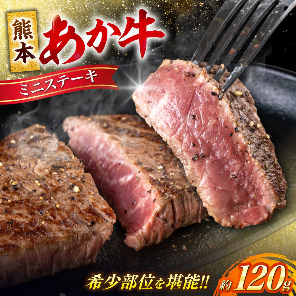 【ふるさと納税】 熊本 あか牛 ミニステーキ 約120g（1枚） 熊本 冷凍 真空パック お取り寄せ グルメ 国産 ステーキ用 ミニステーキ 和牛 牛肉 赤牛 褐色和種 焼肉 BBQ 熊本県 合志市【合同会社 たべたせいか】[AYCB061]｜熊本県合志市