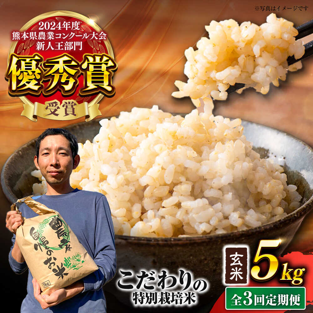 【ふるさと納税】【先行予約】 【令和7年度】 【全3回定期便】 くまさんの輝き 玄米 5kg 計15kg（2025年10月下旬ごろ順次発送）【坂本農園】[AYCC023]