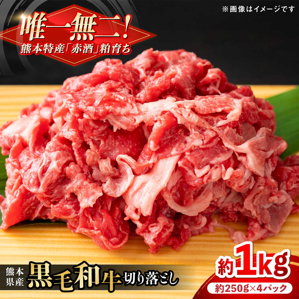 【ふるさと納税】熊本県産 『原田畜産』 黒毛和牛 切り落とし 計約1kg（約250g×4パック） 牛肉 牛【有限会社 九州食肉産業】[AYCN011] 黒毛 和牛 国産 牛丼 スタミナ丼 プルコギ丼 肉炒め ハヤシライス カレー 野菜炒め 肉 熊本県 熊本 合志 合志市 10,500円