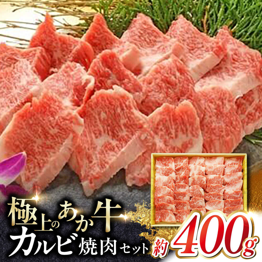 【ふるさと納税】熊本 和牛 あか牛 牛カルビ 焼肉用 約400g 国産 牛肉 カルビ 熊本 やきにく 焼き肉 赤牛 あか牛 あかうし 褐毛和種 肥後 冷凍 国産 和牛 牛肉 焼肉用 バーベキュー BBQ 熊本県産 合志市 【有限会社 三協畜産】[AYCQ006]｜熊本県合志市