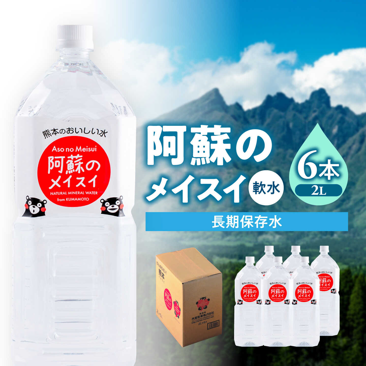 【ふるさと納税】熊本 阿蘇のメイスイ 2L × 6本 1ケース 天然水 水 ミネラルウォーター 保存 2年 【丸富産業株式会社】[AYDB005]