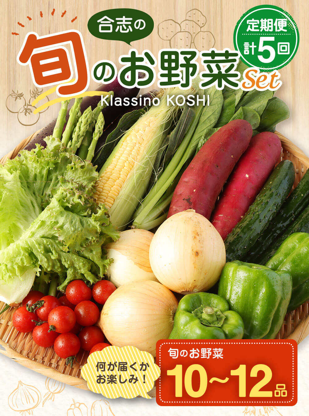 ランキングTOP10 熊本県合志の旬のお野菜定期便 計5回コース 5回 おまかせ 野菜 季節の野菜 新鮮 旬 詰め合わせ 国産 九州産 熊本県 合志市  送料無料 fucoa.cl