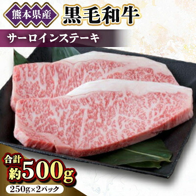 【ふるさと納税】【黒毛和牛】熊本県産 サーロインステーキ 500g(250g×2パック) (美里町)【配送不可地域:離島】【1527970】|熊本県美里町