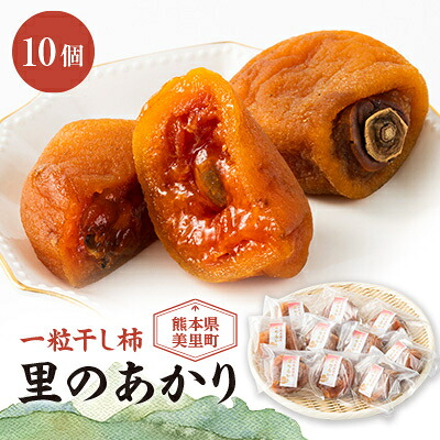 【ふるさと納税】美里町産の干し柿　一粒干し柿　里のあかり　10個セット(約500g)【配送不可地域：離島】【1676772】｜熊本県美里町