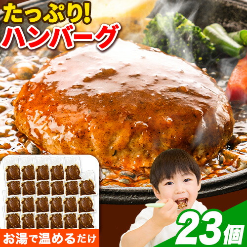 【ふるさと納税】ハンバーグ 大容量！たっぷり 23個 入り 《60日以内に出荷予定(土日祝除く)》冷凍 大容量 23個 あか牛 国産 肉 牛肉 豚肉 鶏肉 クール便 温めるだけ 小分け 簡単 調理 特製 惣菜 デミグラスソース 湯煎 人気 子供 熊本県 玉東町