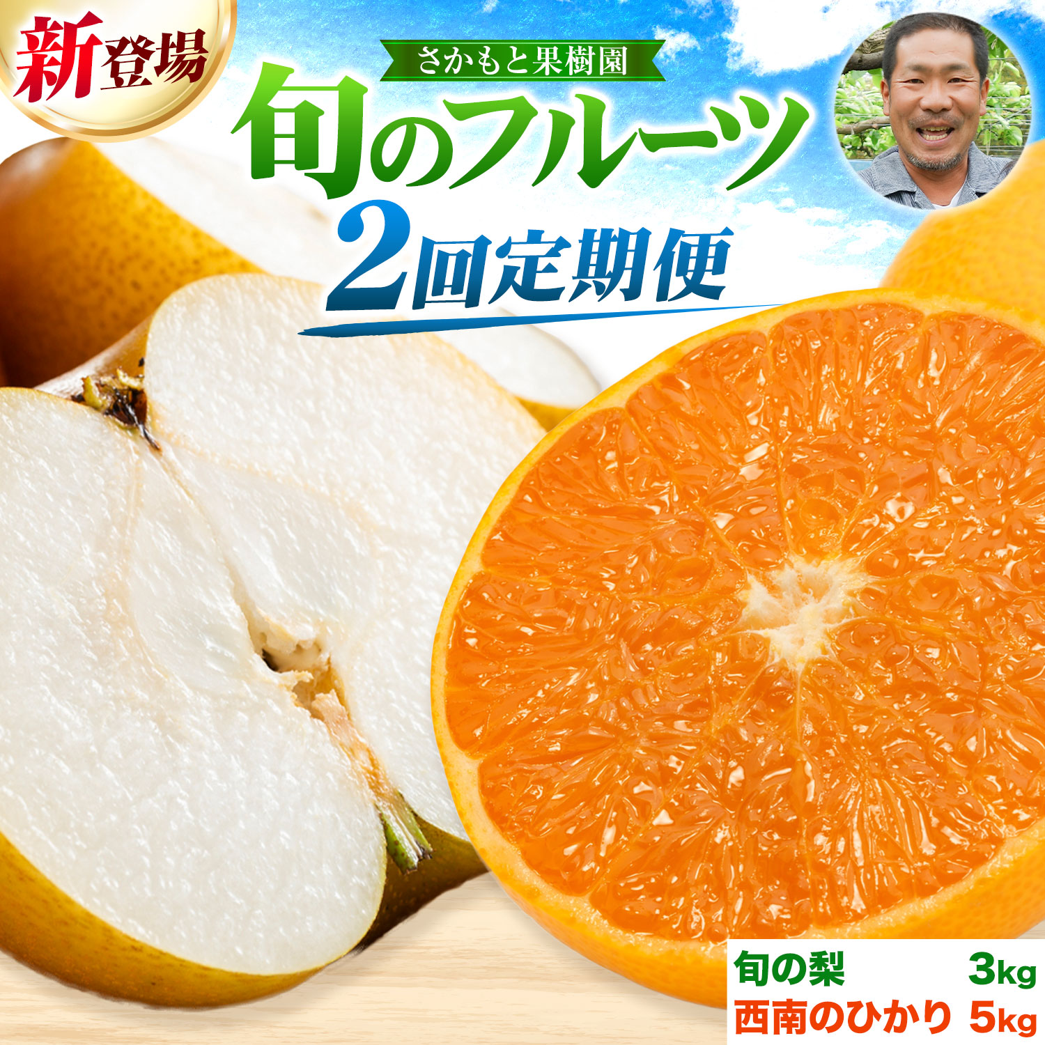 【ふるさと納税】フルーツ 定期便 旬の梨 3kg 西南のひかり 5kg 2回定期便 さかもと果樹園《梨：8月中旬-10月上旬頃出荷 みかん：12月中旬-12月末頃出荷》熊本県 玉東町 梨 みかん 柑橘 果物 旬 秋 冬 先行予約 産地直送 デザート 秋冬 詰め合わせ｜熊本県玉東町