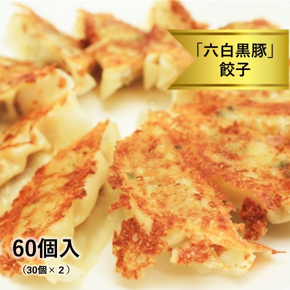 【ふるさと納税】黒いダイヤモンド「六白黒豚」餃子(30個×2パック)60個 大容量 小分け 肉 豚肉 六白黒豚 黒豚 加工品 国産 熊本県 和水町|熊本県和水町