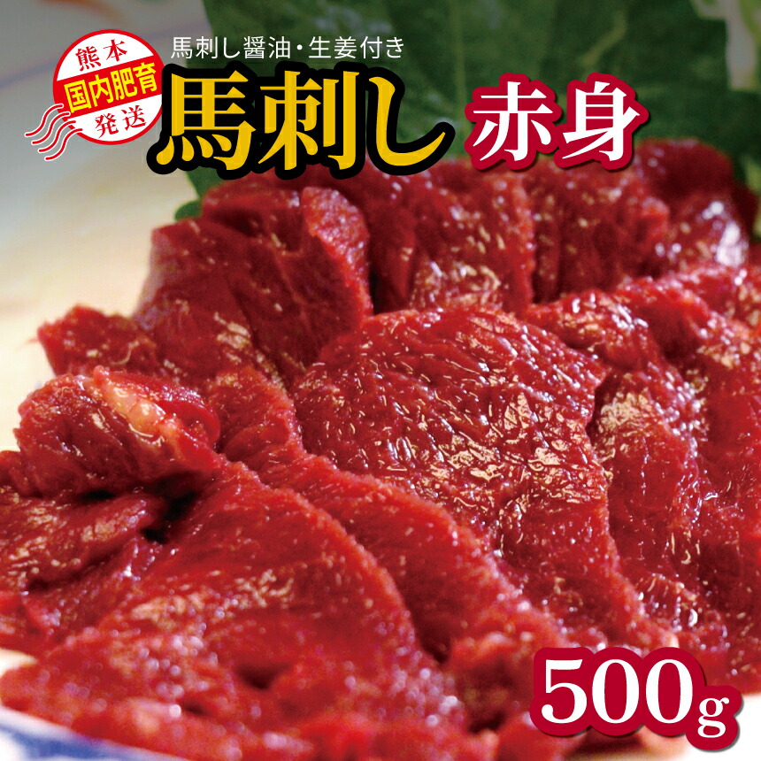 【ふるさと納税】馬刺し  国内肥育 熊本発送 馬刺し 赤身 500g 馬刺し?油・生姜付き | 熊本県 熊本 くまもと 和水町 なごみ 馬肉