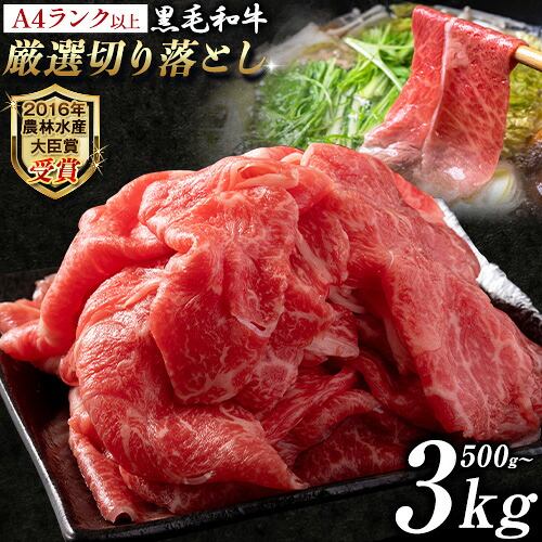【ふるさと納税】厳選 くまもと黒毛和牛 切り落とし 選べる内容量 500g 1kg 2kg 3kg ( 1パック 500g ) 《30日以内に出荷予定(土日祝除く)》熊本県 大津町 和牛焼肉LIEBE くまもと黒毛和牛 切り落とし 冷凍 リーベ｜熊本県大津町