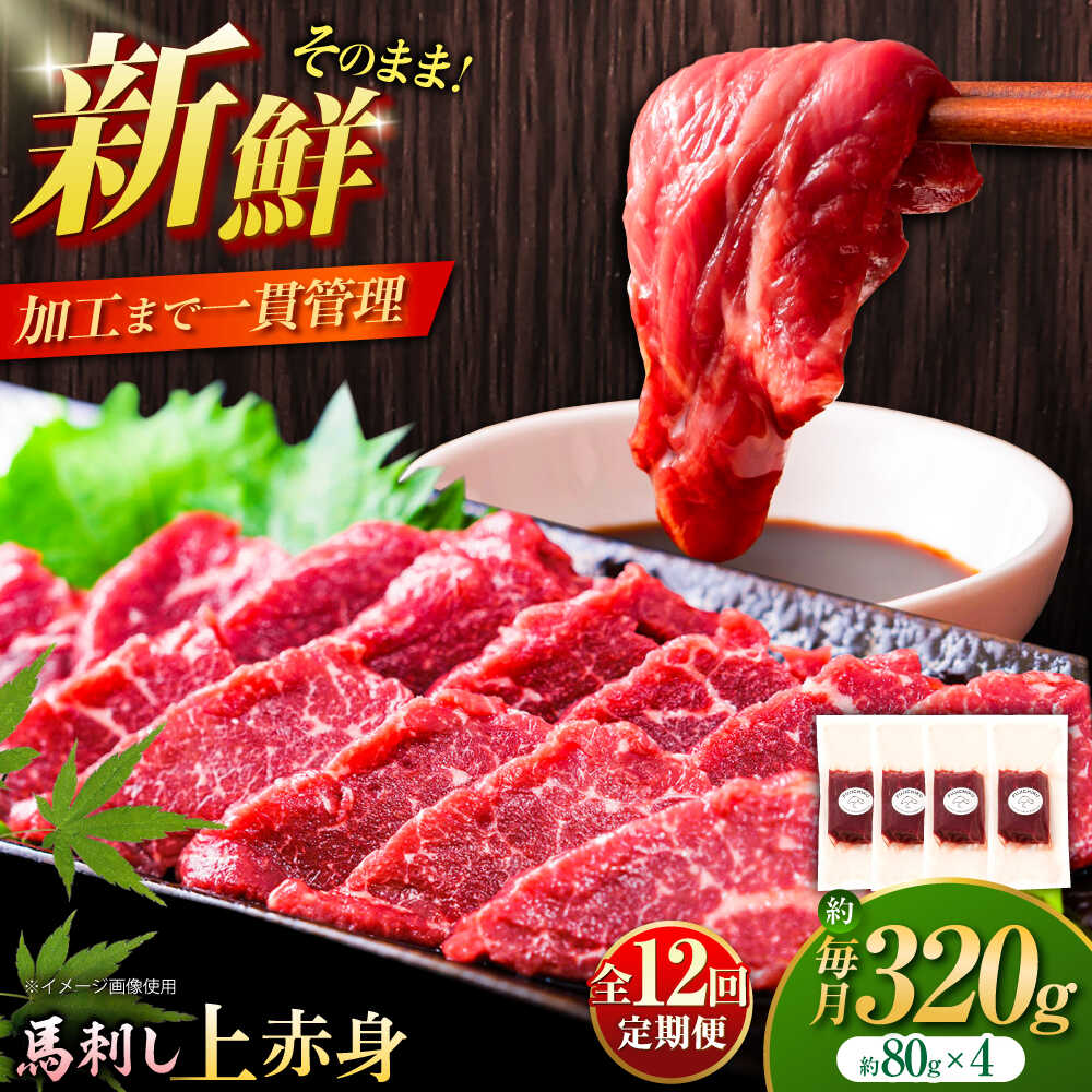 【ふるさと納税】【全12回定期便】フジチク ふじ 馬刺し 上赤身 4個 セット 計約320g / 馬刺し 馬肉 刺し身 旨み 専用醤油付き 生姜付き おすすめ 熊本県 熊本 馬刺 赤身 国産 ふじ馬刺し 赤身馬刺し 上赤身 定期便 毎月届く 冷凍 送料無料【株式会社フジチク】[BHAD092]｜熊本県菊陽町