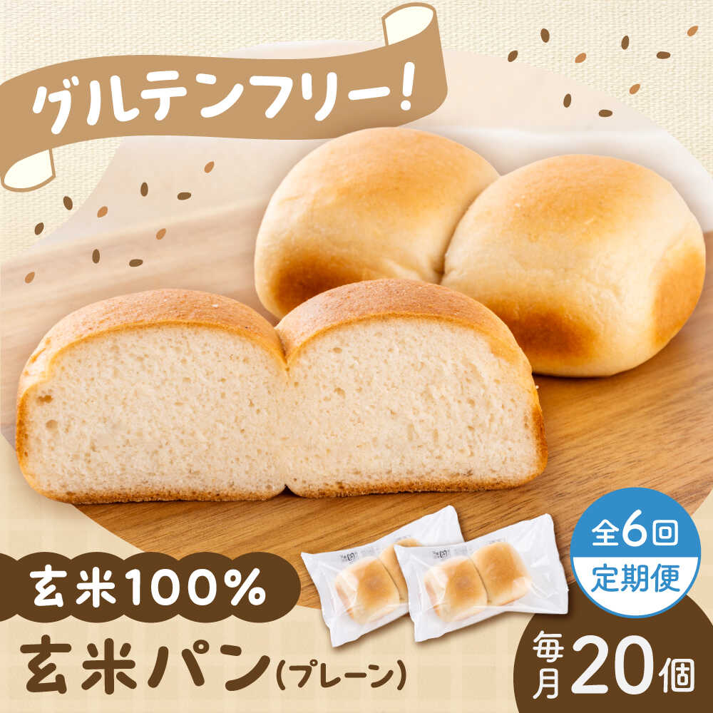 【ふるさと納税】【全6回定期便】 玄米 パン （グルテンフリー） プレーン 20個 セット【株式会社熊本玄米研究所】[BHAF006]