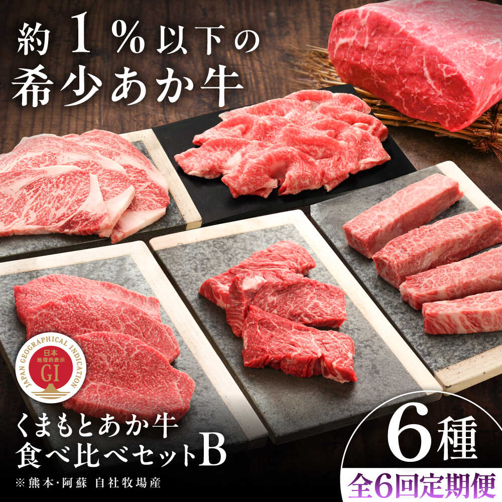 【ふるさと納税】【全6回定期便】【GI認証】くまもとあか牛 食べ比べB / 菊陽町 あかうし 熊本県 肉 にく niku ブランド 旨み くまもとあか牛 和牛 自社牧場 直接 最高 牛 牛肉 ぎゅうにく ぎゅう肉 冷凍 国産 【有限会社 三協畜産】[BHAS027]
