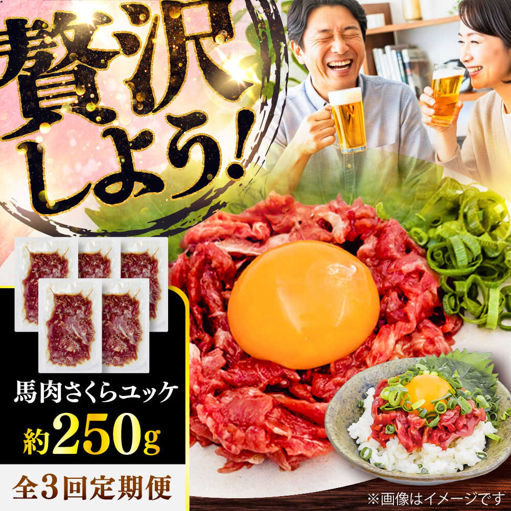 【ふるさと納税】【全3回定期便】馬肉さくらユッケ 約250g(約50g&times;5パック) / 馬肉 ユッケ 馬刺しユッケ 小分け 生食用 熊本肥育 桜ユッケ 馬刺し 熊本県 おつまみ 晩酌 菊陽町【五右衛門フーズ】[BHCY030]｜熊本県菊陽町