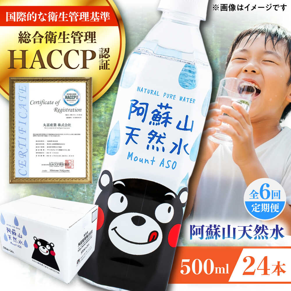 【ふるさと納税】【全6回定期便】阿蘇山天然水 500ml 24本&times;1ケース 天然水 水 ミネラルウォーター 備蓄 熊本 菊陽町【丸富産業株式会社】[BHDG009]｜熊本県菊陽町