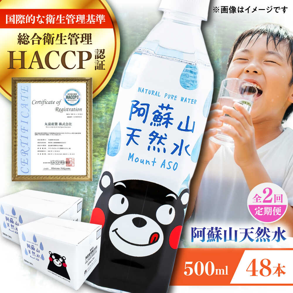 【ふるさと納税】【全2回定期便】阿蘇山天然水 500ml 計48本(24本&times;2ケース) 天然水 水 ミネラルウォーター 備蓄 熊本 菊陽町【丸富産業株式会社】[BHDG015]｜熊本県菊陽町