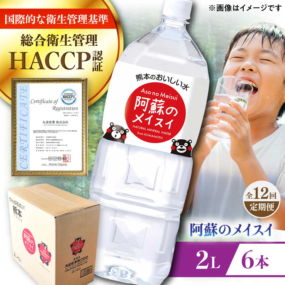 【ふるさと納税】【全12回定期便】阿蘇のメイスイ 2L 6本&times;1ケース 天然水 水 ミネラルウォーター 備蓄 熊本 菊陽町 【丸富産業株式会社】[BHDG026]｜熊本県菊陽町