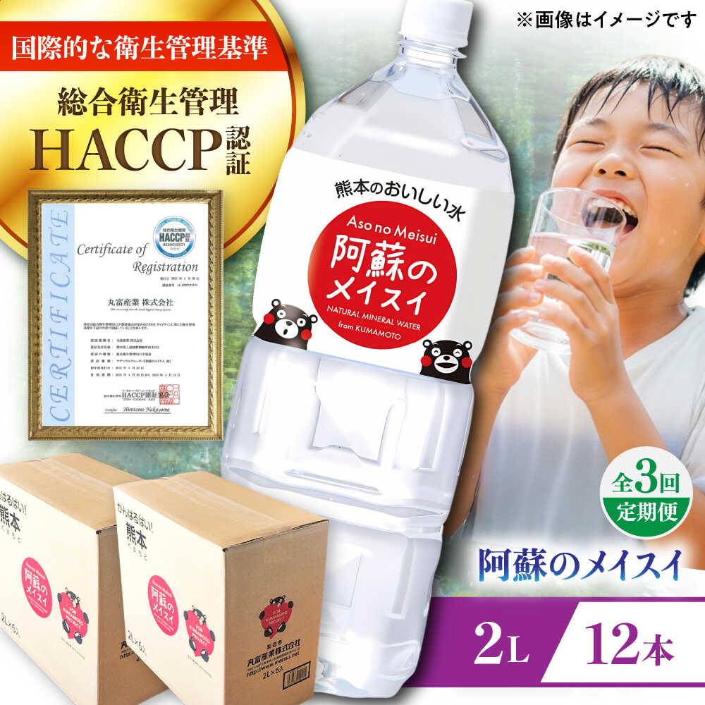 【ふるさと納税】【全3回定期便】 阿蘇のメイスイ 2L 計12本(6本&times;2ケース) 天然水 水 ミネラルウォーター 備蓄 熊本 菊陽町【丸富産業株式会社】[BHDG028]｜熊本県菊陽町