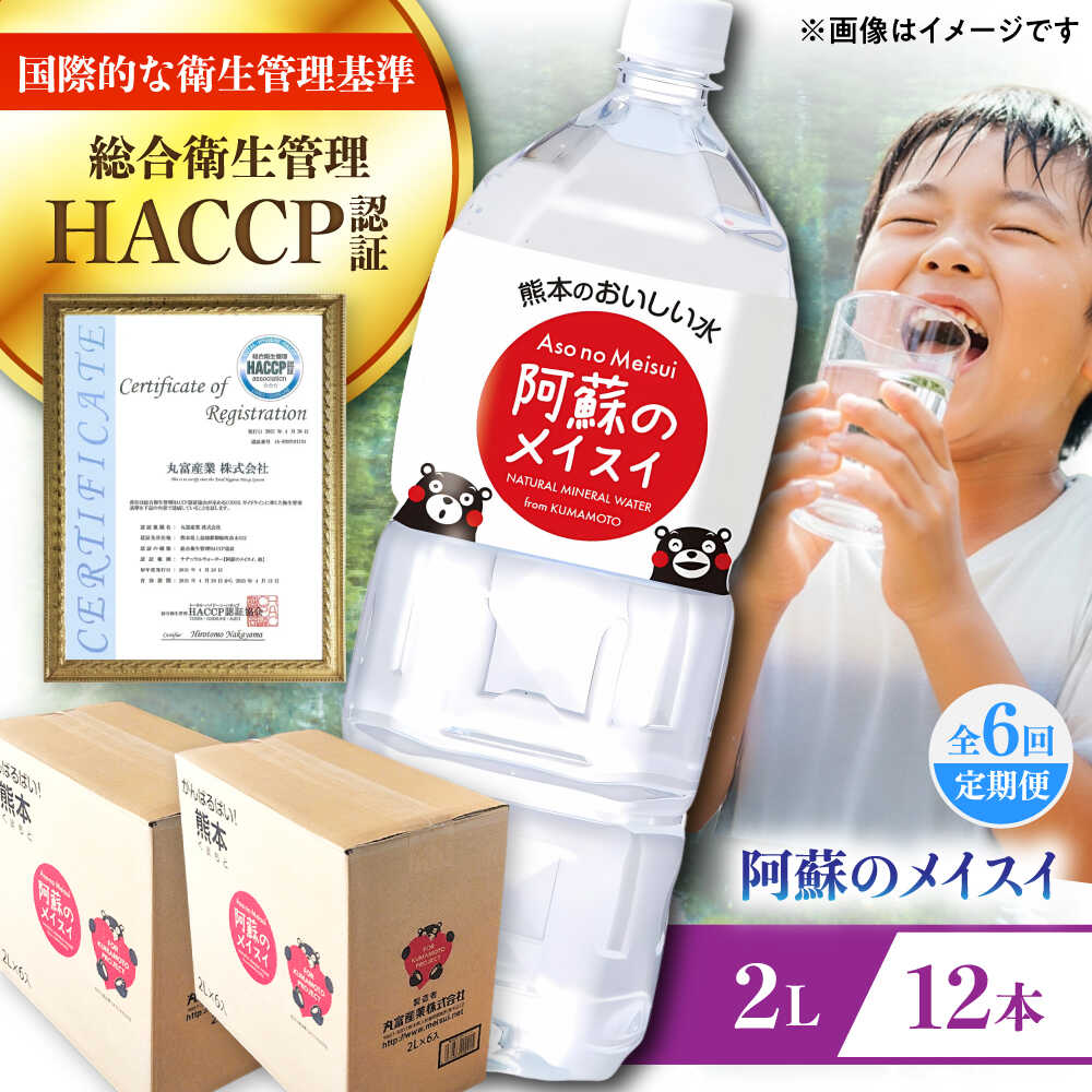 【ふるさと納税】【全6回定期便】 阿蘇のメイスイ 2L 計12本(6本&times;2ケース) 天然水 水 ミネラルウォーター 備蓄 熊本 菊陽町【丸富産業株式会社】[BHDG029]｜熊本県菊陽町