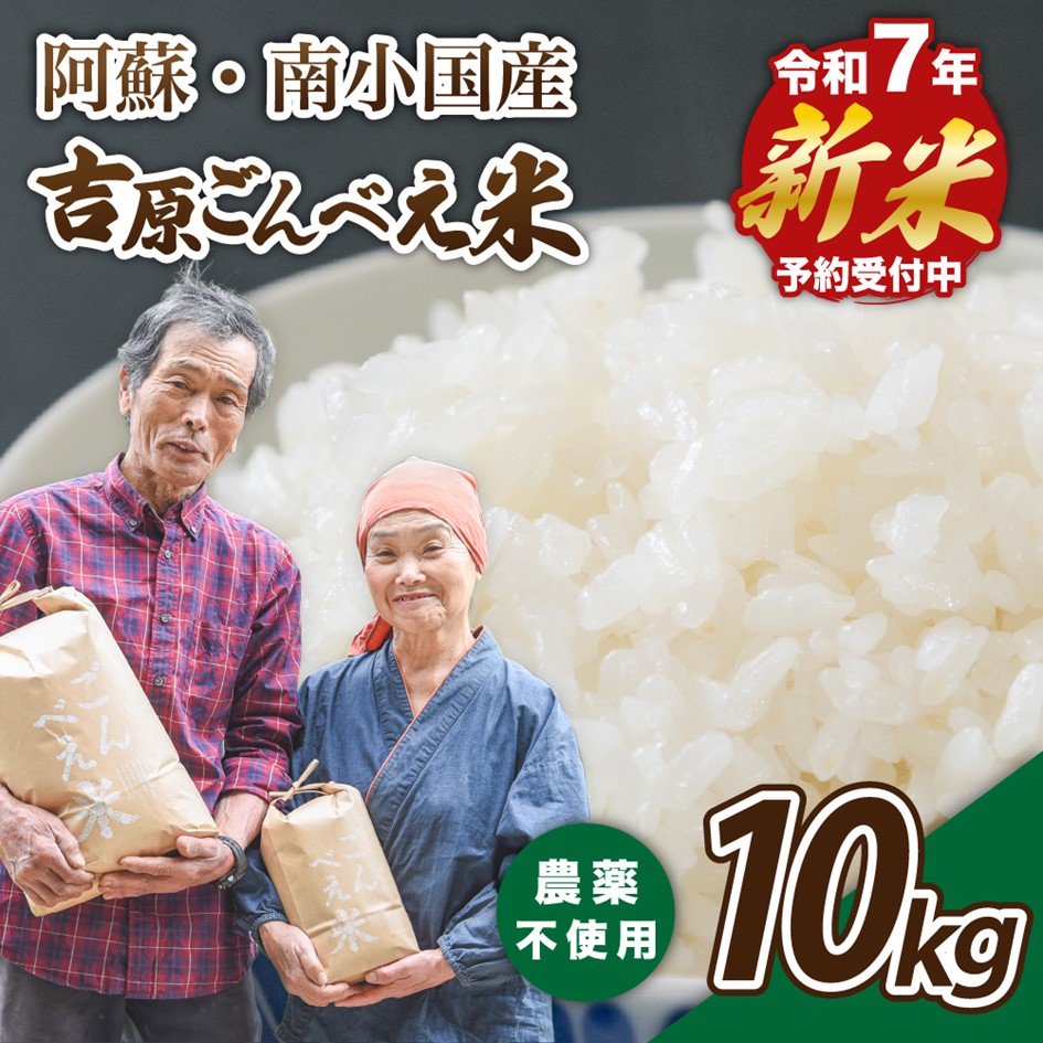 【ふるさと納税】【予約受付】令和７年産・新米 ごんべえ米 １０kg 令和7年産 白米 玄米 精米 米 お米 玄米対応可能 ご飯 ごはん 無農薬 農薬不使用 産地直送 熊本 南小国 送料無料
