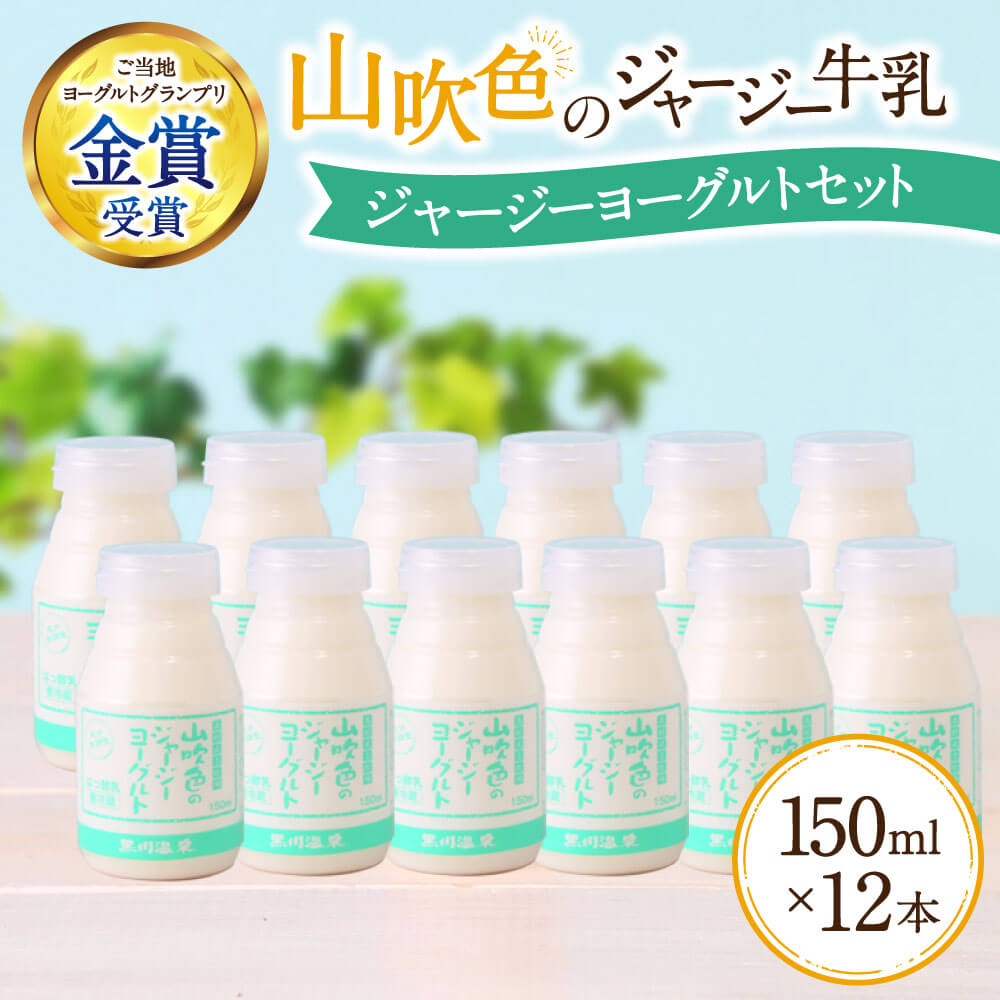 【ふるさと納税】 黒川温泉 山吹色のジャージーヨーグルト 飲むヨーグルト 150ml 12本 ヨーグルト ジャージーヨーグルト ジャージー牛乳  乳製品 乳飲料 健康 腸活 免疫力アップ 乳酸菌 ご当地牛乳グランプリ 最高金賞 ご当地 ギフト 山のいぶき 熊本 阿蘇 南小国 送料無料