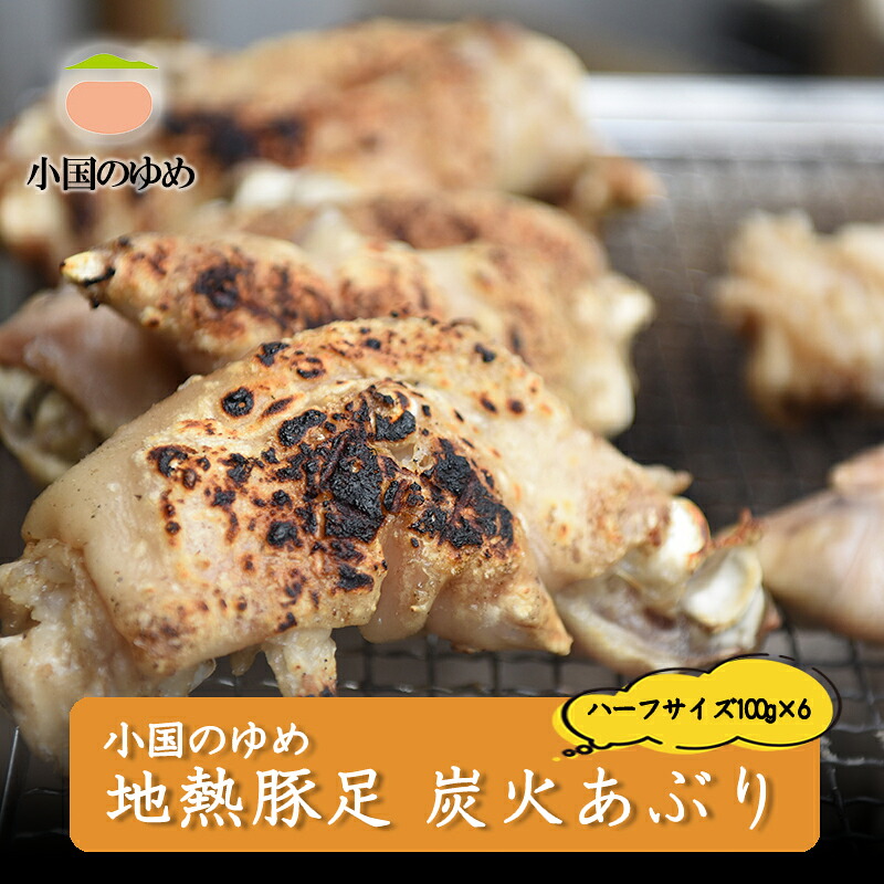 【ふるさと納税】農福連携 阿蘇 熊本 小国郷 小国産 国産 豚足 地熱 蒸し料理 炭火 わいた温泉郷 天空の豆畑 SDGｓ 100g 食べきり ハーフサイズ 6本 600g ご自宅用 贈り物 プレゼント お歳暮 送料無料【地場産品：類型3】