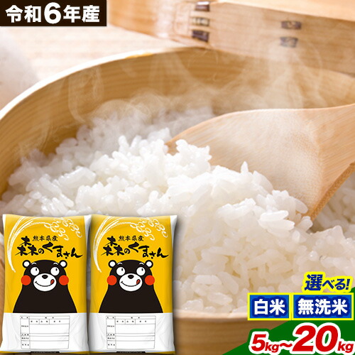 【ふるさと納税】 令和6年産 無洗米 も選べる 森のくまさん  5kg×1袋 2袋 3袋 4袋 5kg 10kg 15kg 20kg 《7-14日以内に出荷予定(土日祝除く)》 高レビュー 熊本県産 ふるさと納税 無洗米 白米 精米  米 こめ ふるさとのうぜい コメ お米  kome