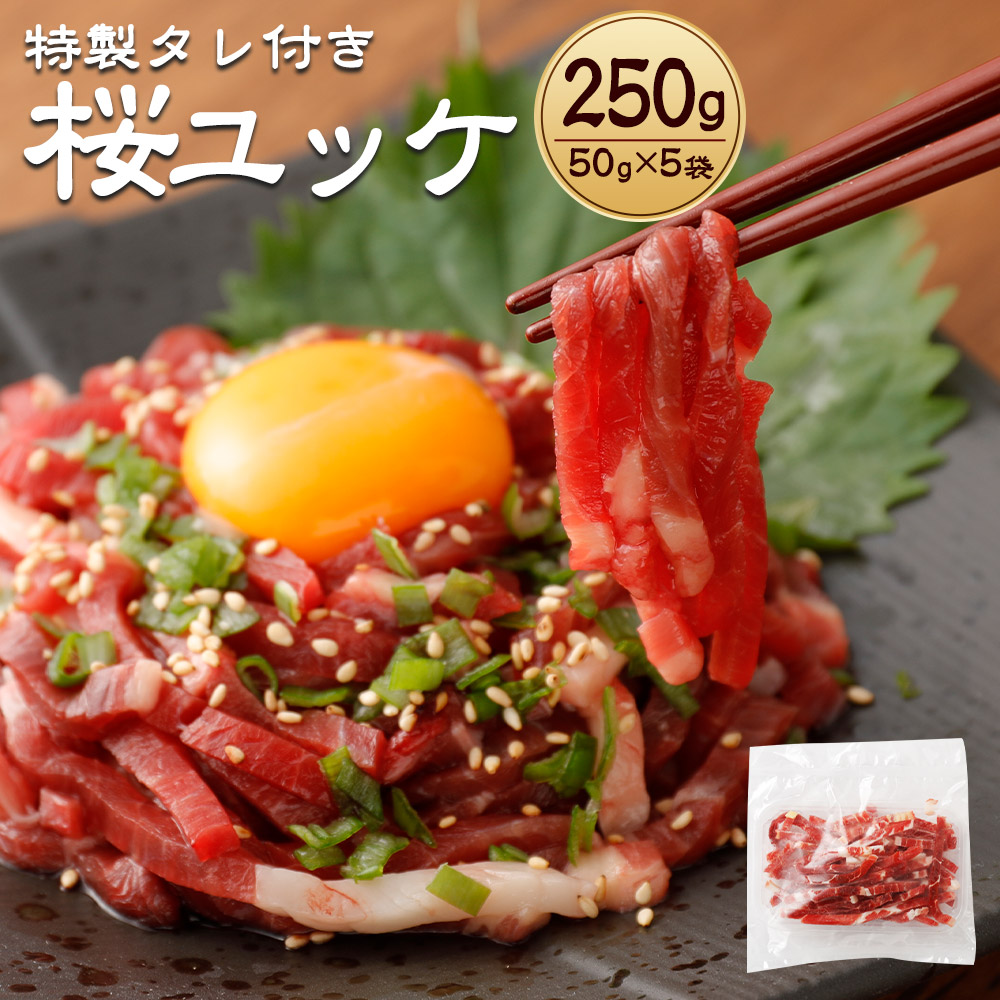 【ふるさと納税】特製タレ付き 桜ユッケ 合計250g 50g×5パック たれ付き 冷凍 馬ユッケ 馬肉 ユッケ タレ 個包装 小分け 熊本 九州 送料無料
