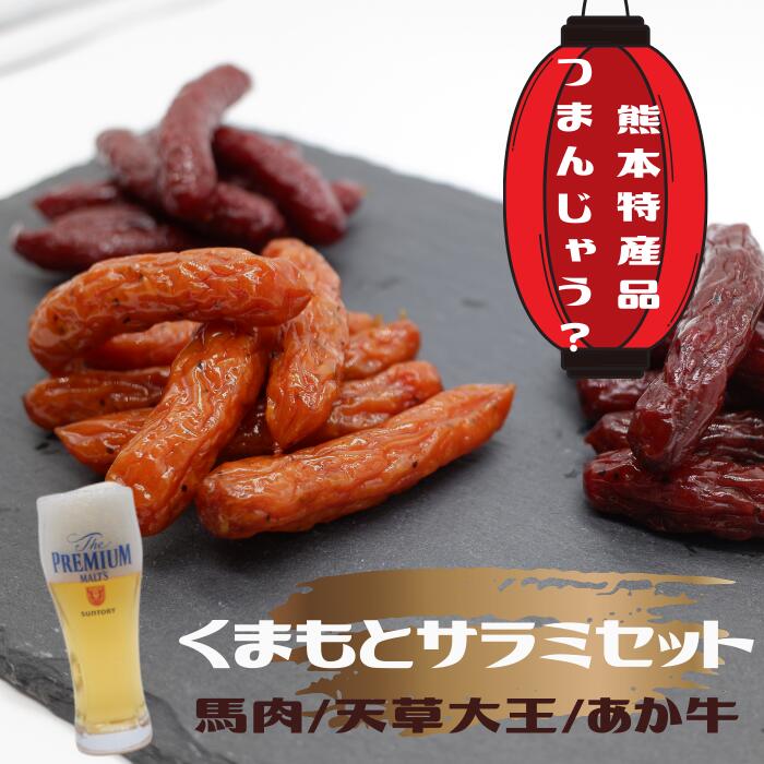 <br>【ふるさと納税】くまもとサラミセット - 馬肉 牛肉 鶏肉 馬肉サラミ あか牛サラミ 天草大王サラミ 詰め合わせセット おやつ おつまみ 珍味 おすすめ 熊本県 甲佐町