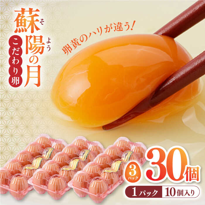 【ふるさと納税】蘇陽の月 こだわり卵 30個入り ( 10個入り × 3パック ) 熊本県産 山都町 たまご 卵 玉子 タマゴ 鶏卵 オムレツ 卵かけご飯 朝食 料理 人気 たまご焼き【蘇陽農場】[YBE017]