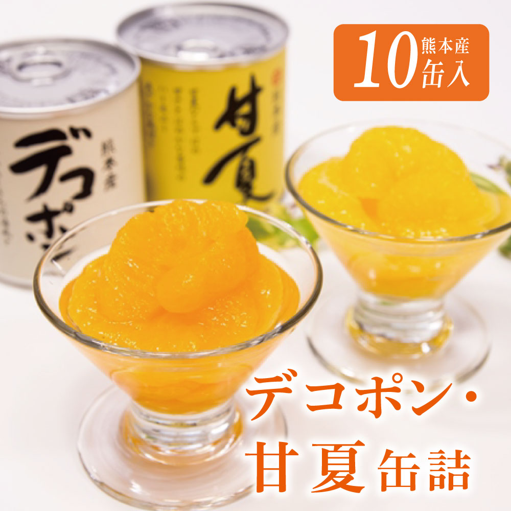 【ふるさと納税】缶詰 セット ギフト かんづめ デコポン 甘夏 みかん  保存食　デコポン・甘夏缶詰セット（10缶入）
