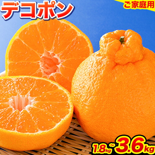 【ふるさと納税】デコポン 約1.8kg(3-5玉前後) 約3.6kg(9‐18玉前後) 《出荷時期をお選びください》 柑橘 不知火 デコポン みかん フルーツ 果物 旬 ご家庭用 訳あり 選べる内容量 みかん 好き必見 加温 無加温 露地