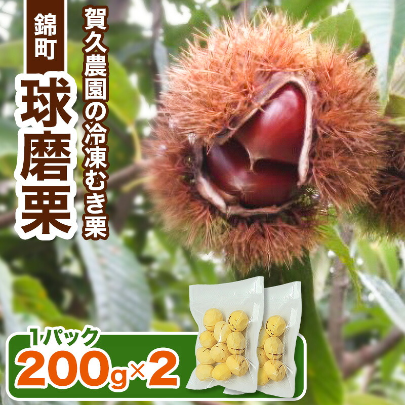 【ふるさと納税】〈賀久農園の球磨栗〉熊本 錦町産 冷凍 むき栗 200g×2 栗 くり クリ 令和8年産 球磨栗 栗ご飯 数量限定 果物 フルーツ ※配送不可：離島　お届け：令和8年9月上旬～