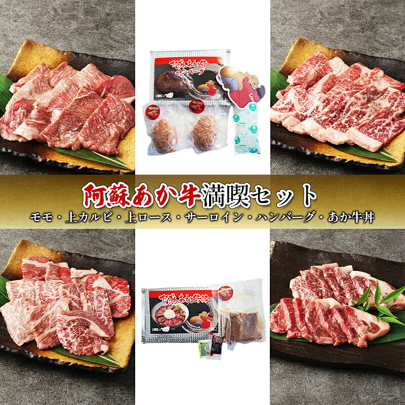 【ふるさと納税】焼肉 セット 食べ比べ カルビ ロース ハンバーグ 阿蘇 あか牛 満喫セット 赤牛 焼き肉 牛肉 肉 お肉 配送不可：離島