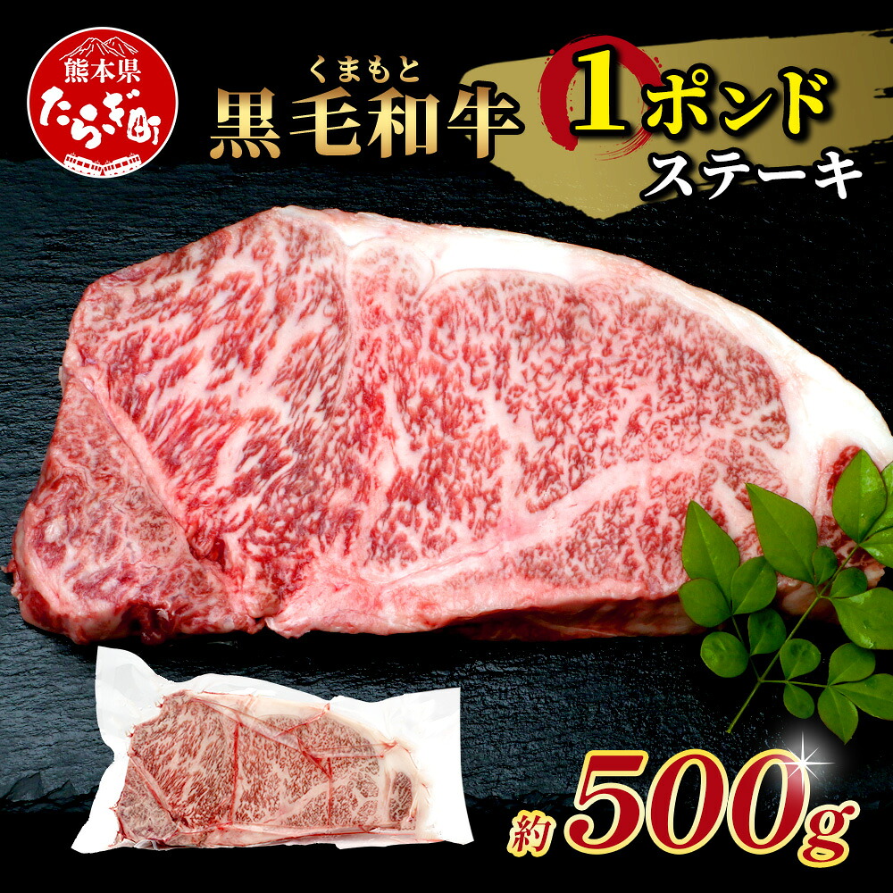 【ふるさと納税】 訳あり くまもと黒毛和牛 《 1ポンド ステーキ 約500g 》 黒毛 和牛 赤身 霜降りブランド牛 ボリューム ステーキ お取り寄せ グルメ 上質 常備 冷凍 熊本県 ブランド牛 訳あり 規格外 お肉 お祝い サプライズ ビッグ サイズ 大きいステーキ 送料無料
