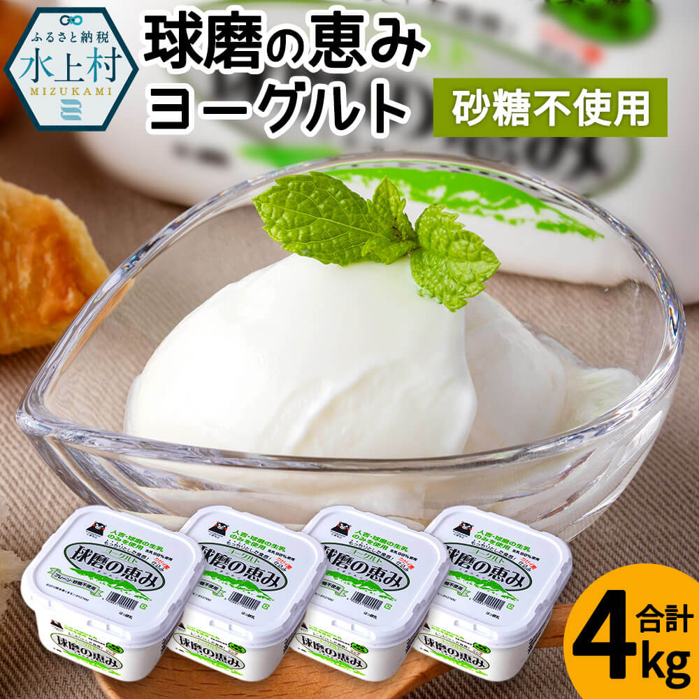 3000円 【69%OFF!】 球磨の恵みヨーグルト 砂糖不使用 合計4kg 1kg×4パック 乳製品 生乳100% 無糖 プレーン 朝食 スイーツ おやつ 熊本県産 九州産 国産 冷蔵 送料無料