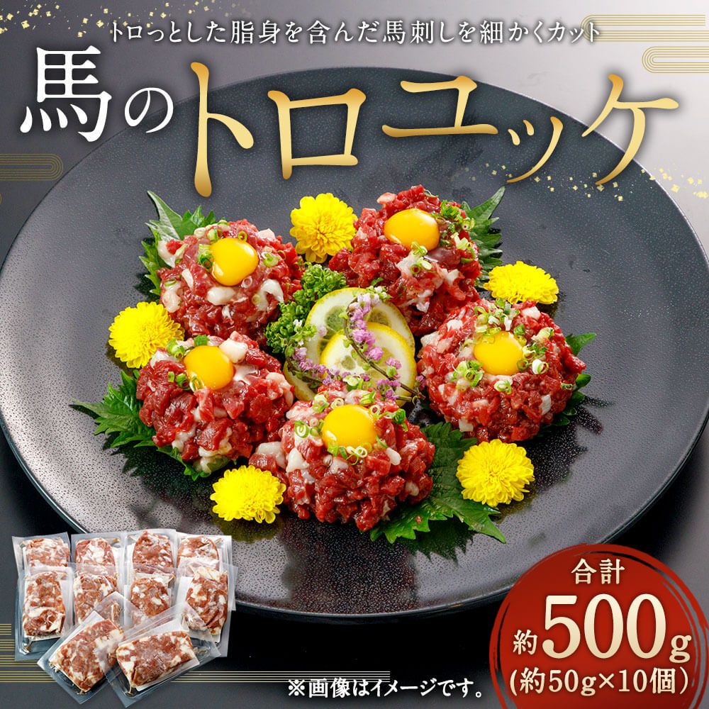 激安先着 馬のトロユッケ 合計約500g 約50g×10個 馬ユッケ 馬肉 馬刺し 肉 小分け お取り寄せ おつまみ グルメ 冷凍 送料無料  www.dexion.com.au