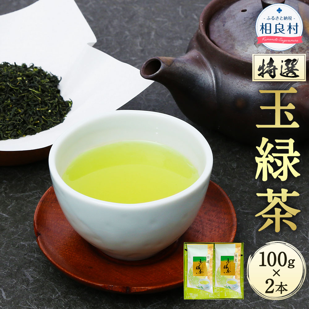 【ふるさと納税】特選 玉緑茶 100g×2本 合計200g 熊本県相良村産 緑茶 日本茶 お茶 茶葉 生田製茶 九州産 国産 送料無料|熊本県相良村