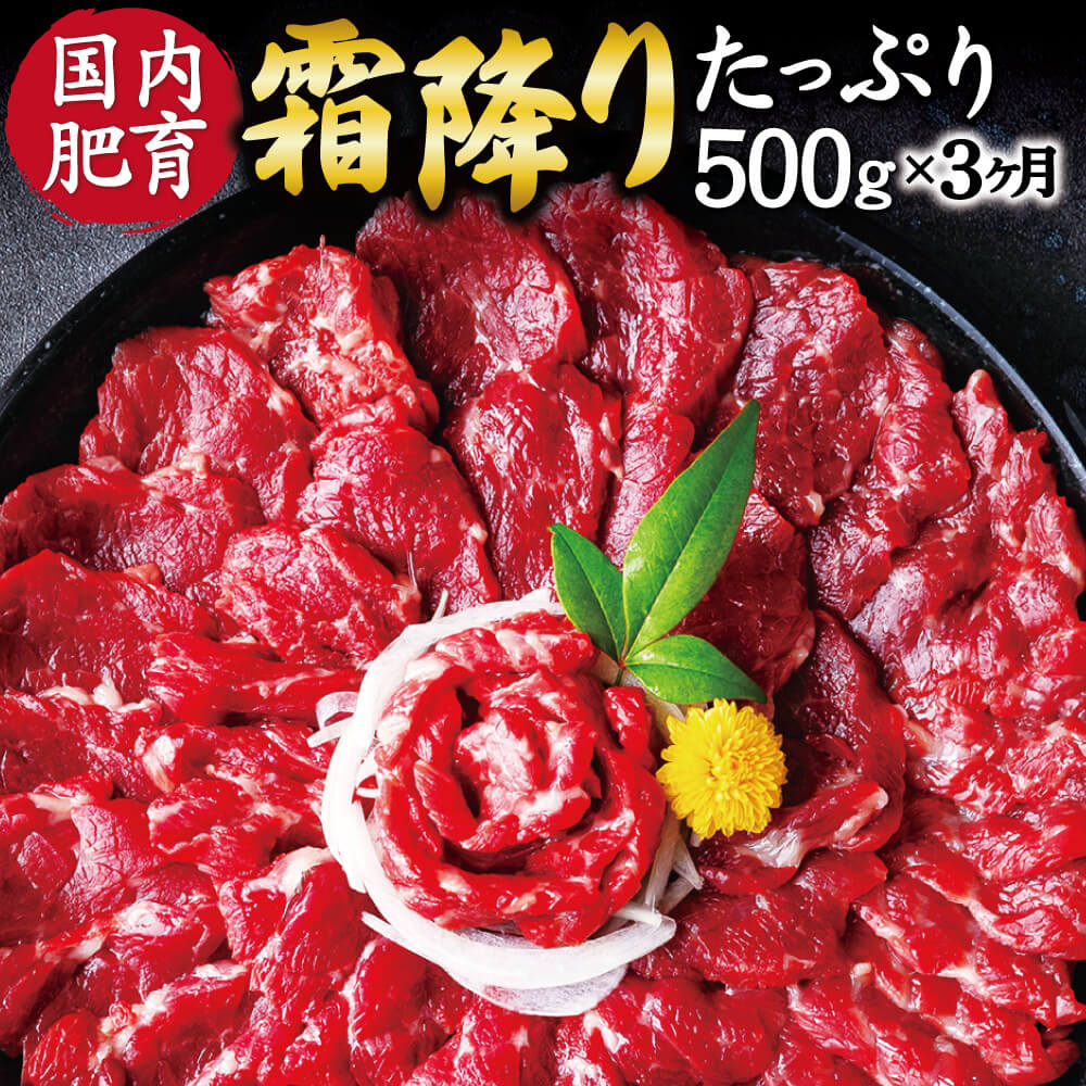 【ふるさと納税】【3ヶ月定期便】 熊本 馬刺し 霜降り たっぷり 3回合計約1.5kg 1回合計約500g 約50g&times;10パック 専用醤油付き 中トロ 小分け 国内肥育 定期便 ばさし 馬肉 桜肉 おつまみ 酒の肴 冷凍 送料無料｜熊本県相良村