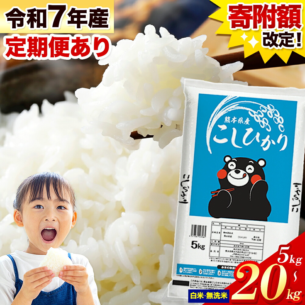 【ふるさと納税】令和7年産 無洗米 も選べる こしひかり 5kg 10kg 20kg 定期便 12ヶ月 隔月6回《出荷時期をお選びください》熊本県産 ふるさと納税 無洗米 白米 精米 ひの 米 こめ ふるさとのうぜい コシヒカリ コメ お米 おこめ｜熊本県苓北町