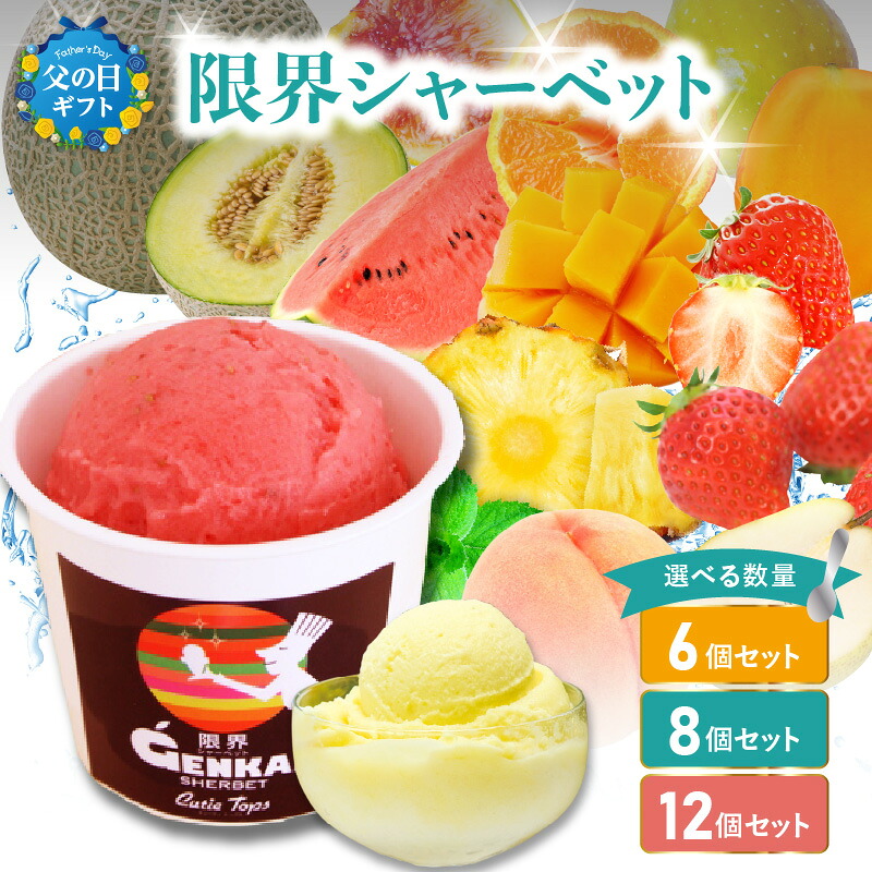 【ふるさと納税】〈果肉率85％！水を一切使用しない〉限界シャーベット アイス【選べる個数】6個～ 父の日 お中元 ギフト 旬 フルーツ 季節の果物の限界シャーベット 和三盆 アイスミルク ジェラート ストロベリー ミルク 詰め合わせ 果物 デザート スイーツ お取り寄せ｜大分県大分市