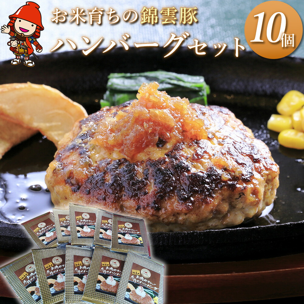 【ふるさと納税】錦雲豚ハンバーグ 10個セット （100g&times;10個） | 惣菜 おかず 弁当 豚肉 国産 九州産 大分県産 ブランド豚 豚 錦雲豚 冷凍 小分け 送料無料｜大分県中津市