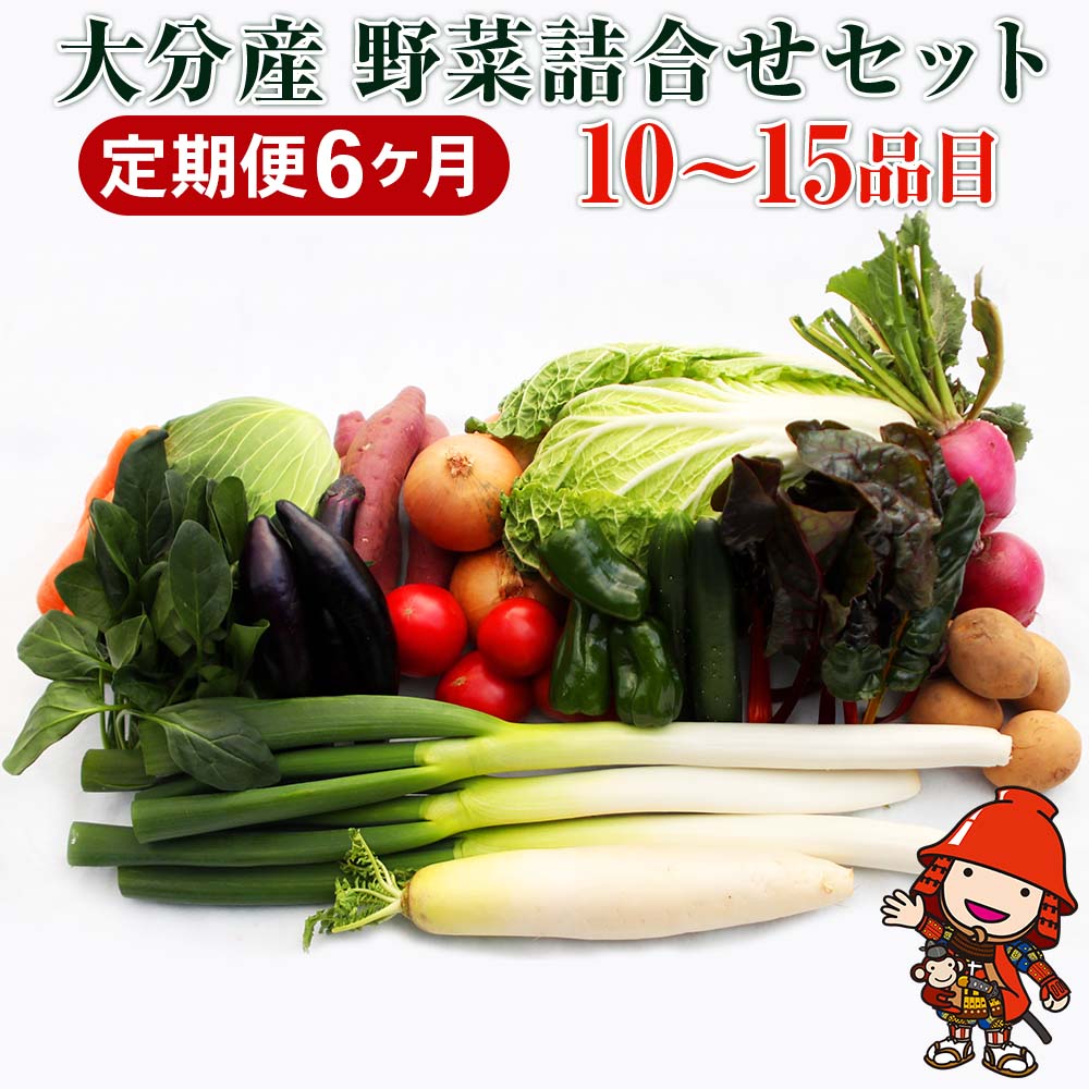 見事な 九州野菜セット 大分県 春夏秋冬野菜セット10 15品 6回 毎月1回 Ja直売所直送野菜 新鮮 産地直送 送料無料 Fucoa Cl