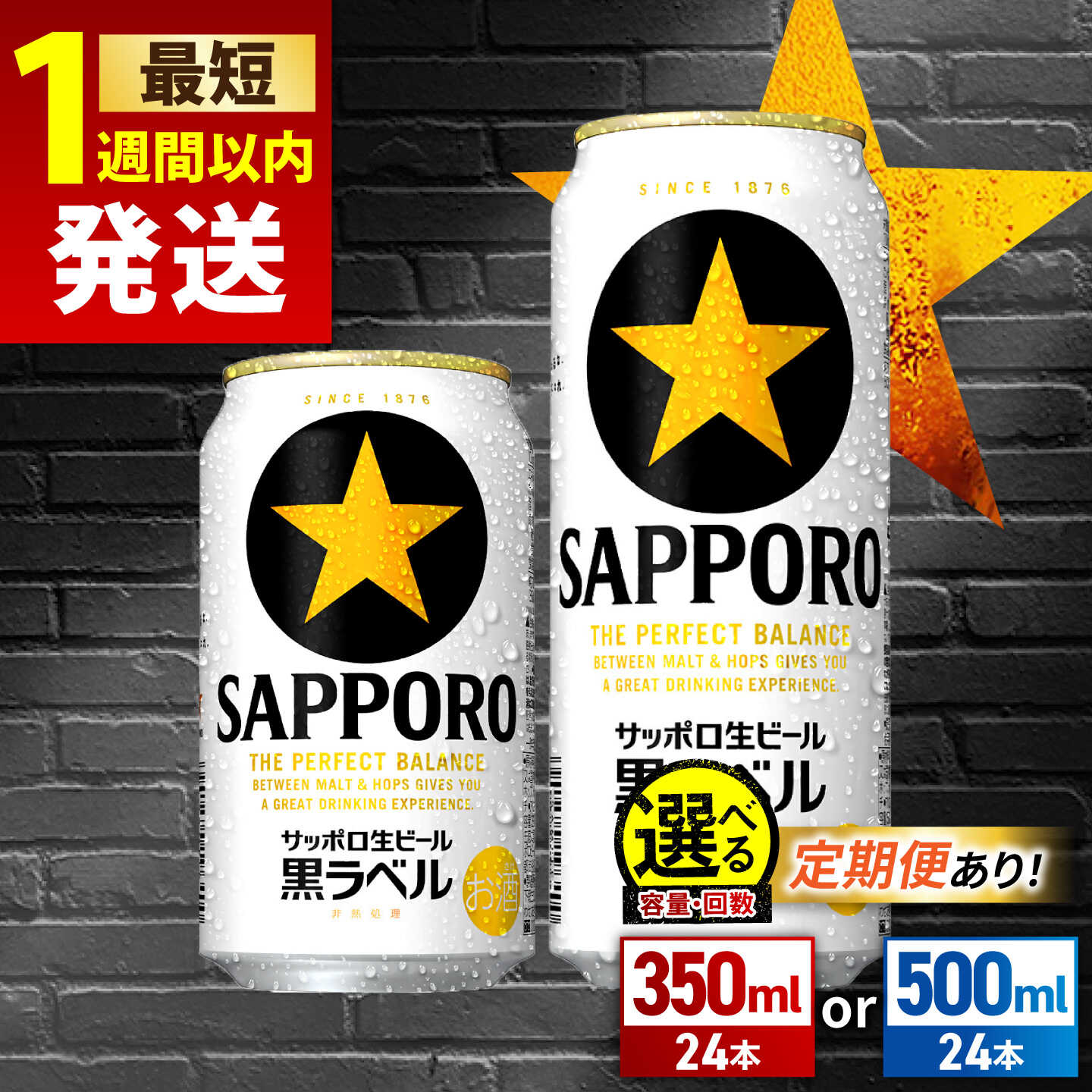 サッポロ生ビール黒ラベル 350ml×24本 大分県日田市