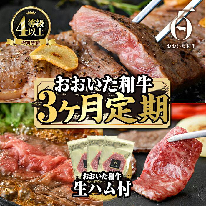 【ふるさと納税】<定期便・全3回(連続)>豊後牛・おおいた和牛定期便(総量1.75kg) 牛肉 国産 和牛 ロース もも 生ハム 焼肉 すき焼き しゃぶしゃぶ 大分県 佐伯市 【FW014】【ミートクレスト】|大分県佐伯市