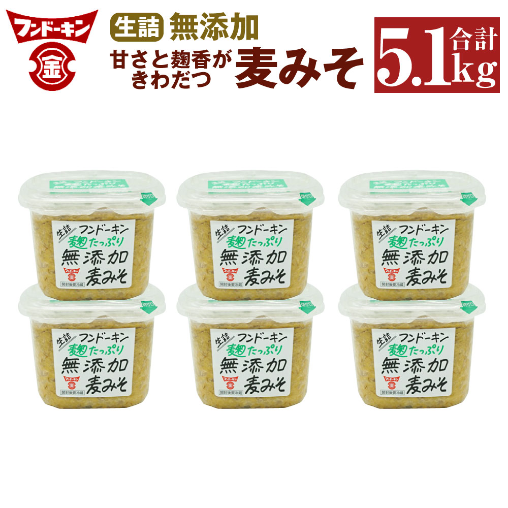 フンドーキン 生詰 無添加減塩 あわせみそ(850g*6個セット)