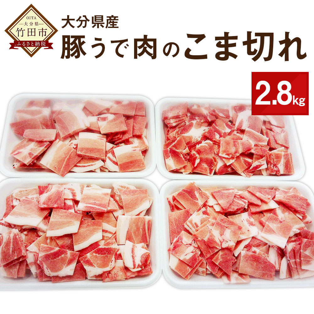 【ふるさと納税】大分県産 豚うで肉のこま切れ 2.8kg 豚肉 ぶた肉 こま切れ 小間切れ 細切れ 冷凍 九州産 送料無料|大分県竹田市